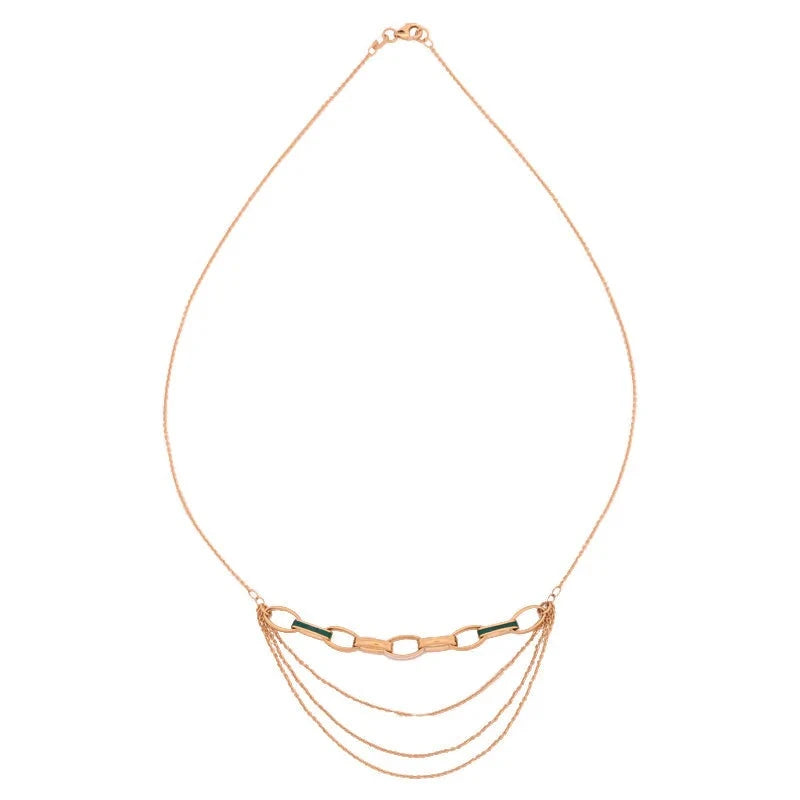 18K Gold Chain with Flowing Dangling Layers