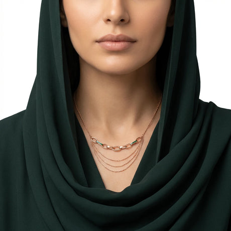 سلسلة ذهب عيار 18 بطبقات متعددة