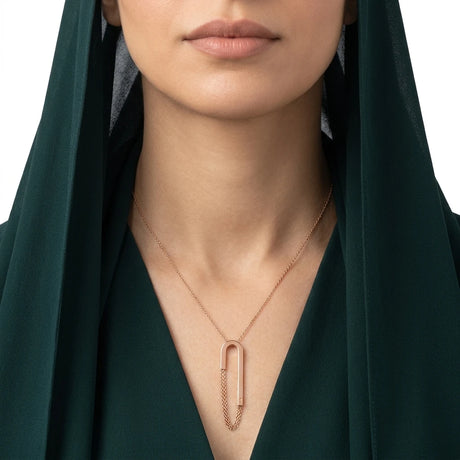 18K Gold Pendant with Decision Success Geometric Design