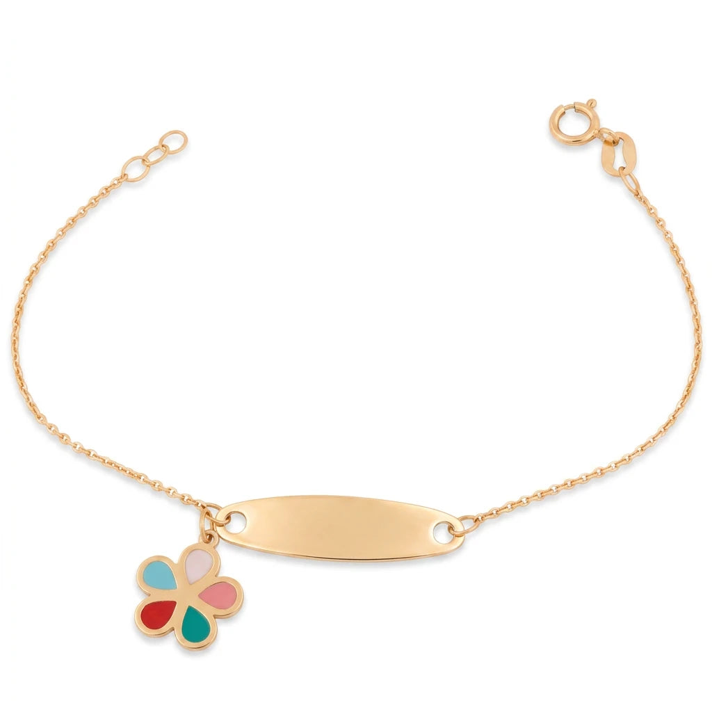 18K Gold Chain Bracelet with Spring Blossom Design