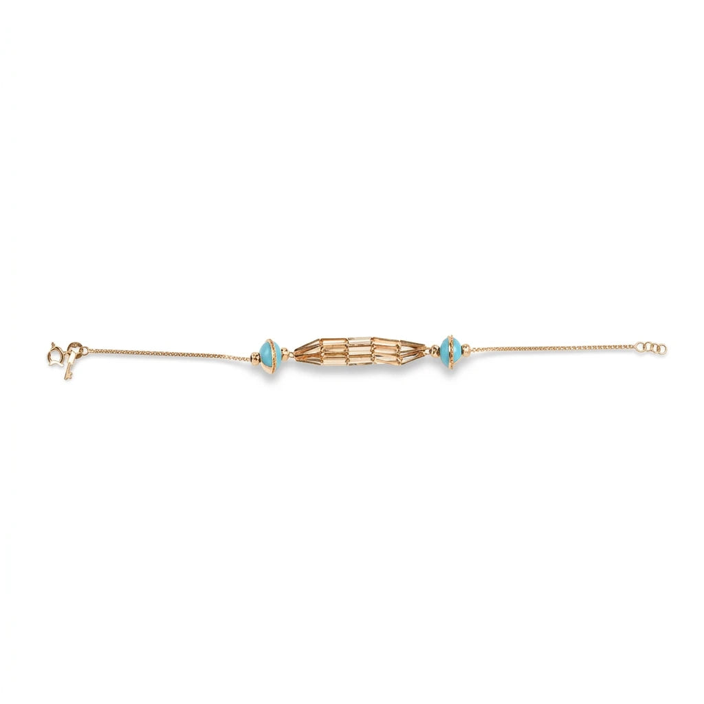 18K Chain Bracelet with Paths Happiness Design