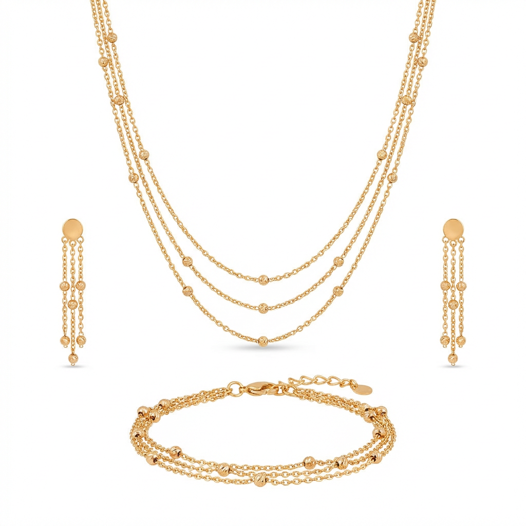 نصف طقم ذهب 3 أدوار عيار 18 pause