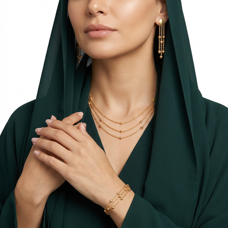 نصف طقم ذهب 3 أدوار عيار 18