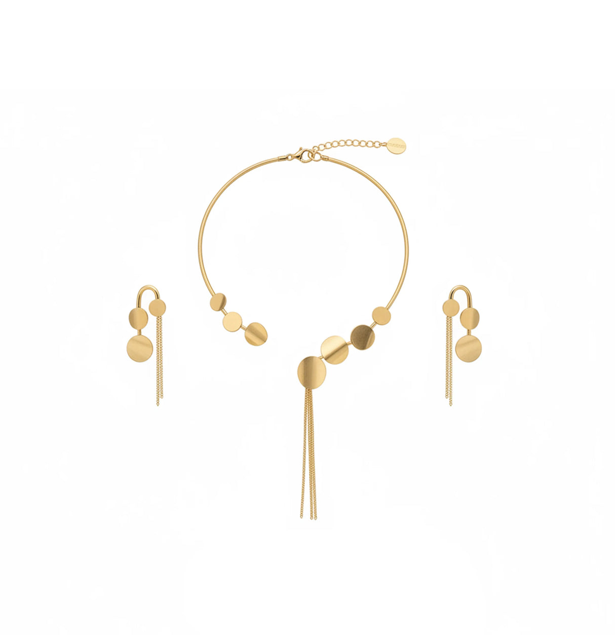 18K Gold Half Set with Open Necklace Circle Design