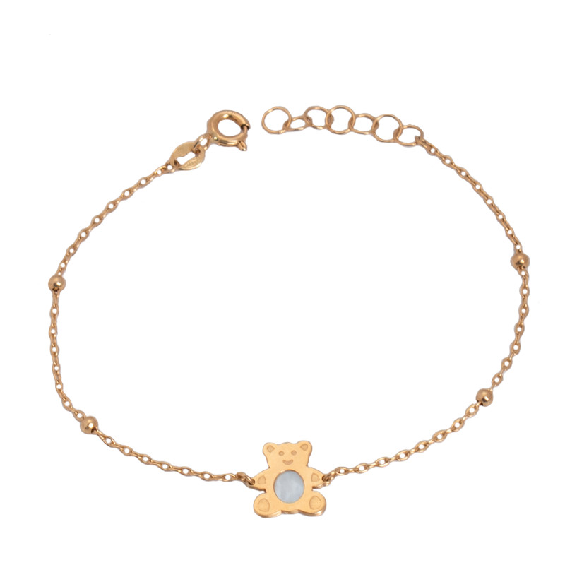 18K Gold Kids Set with Bear Design