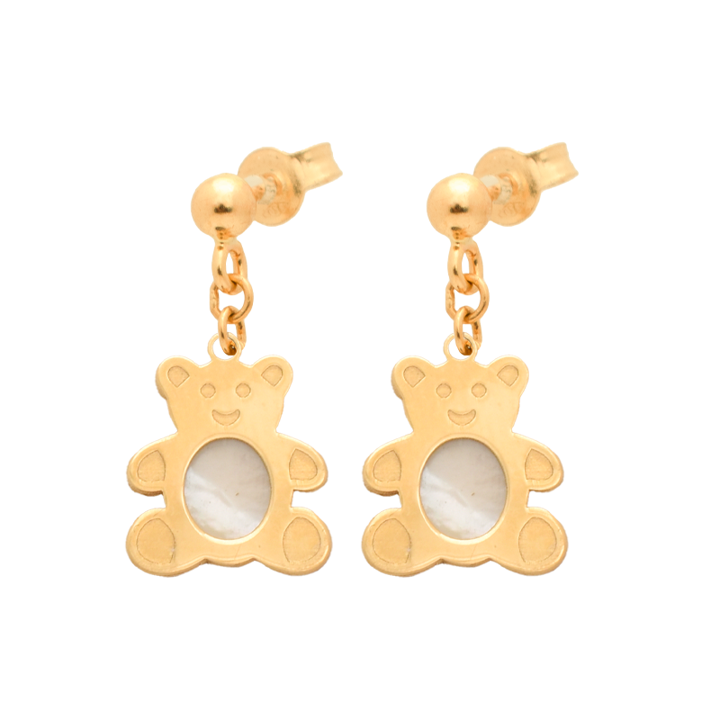 طقم أطفال ذهب عيار 18 تصميم دب