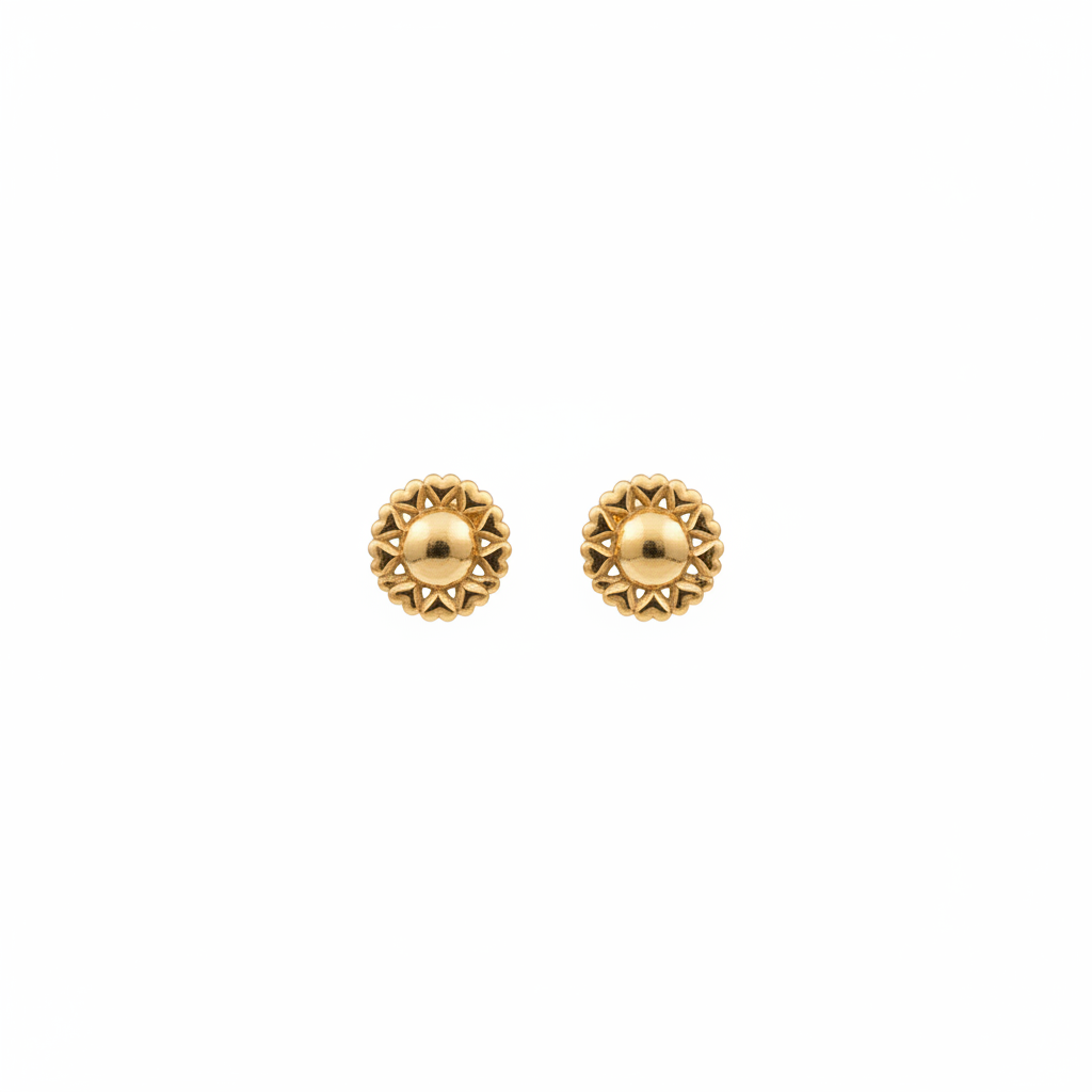 18K Gold Earrings with Braided Ornate Design