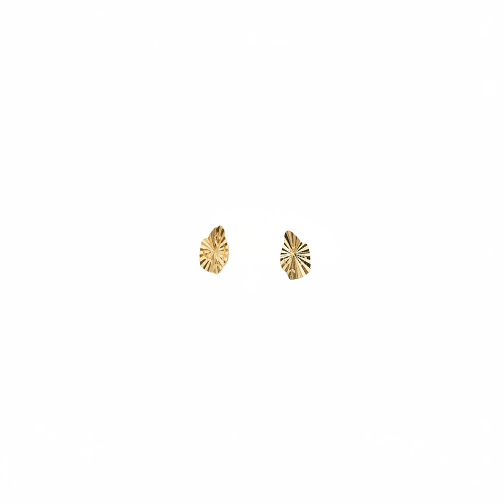 18K Gold Small Ornate Earrings