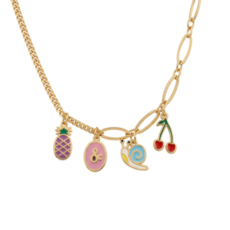 18K Gold Necklace with Cherry Pendant