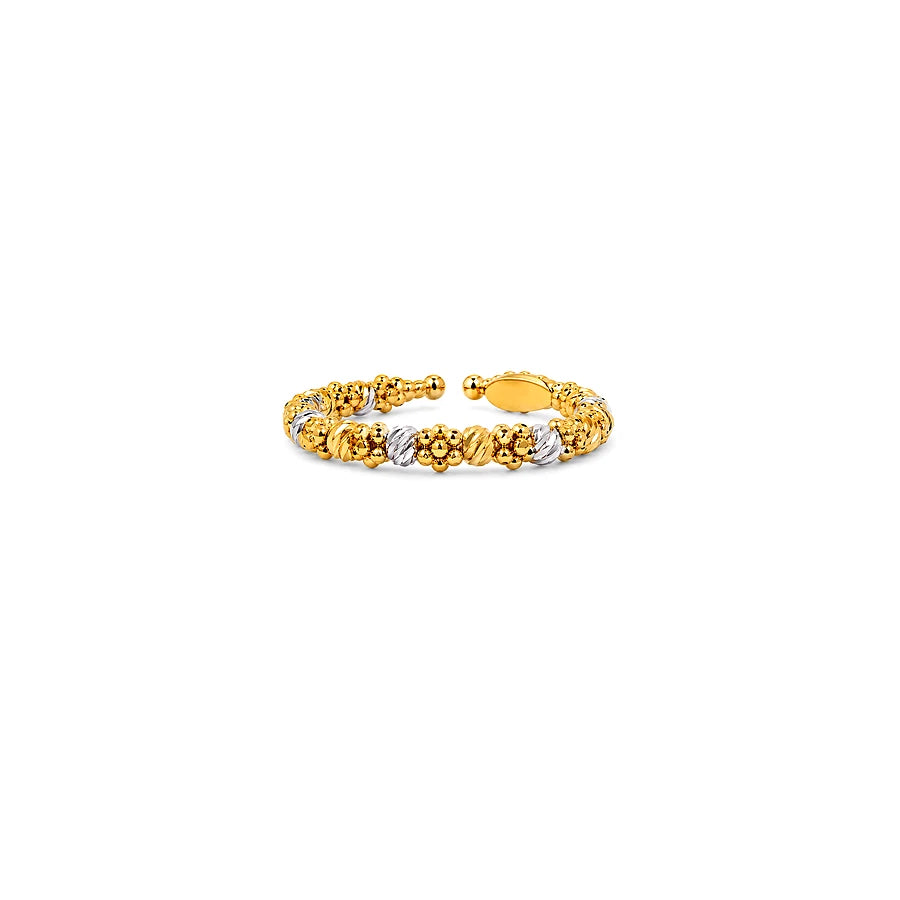 18K Gold Ring with Paved Design