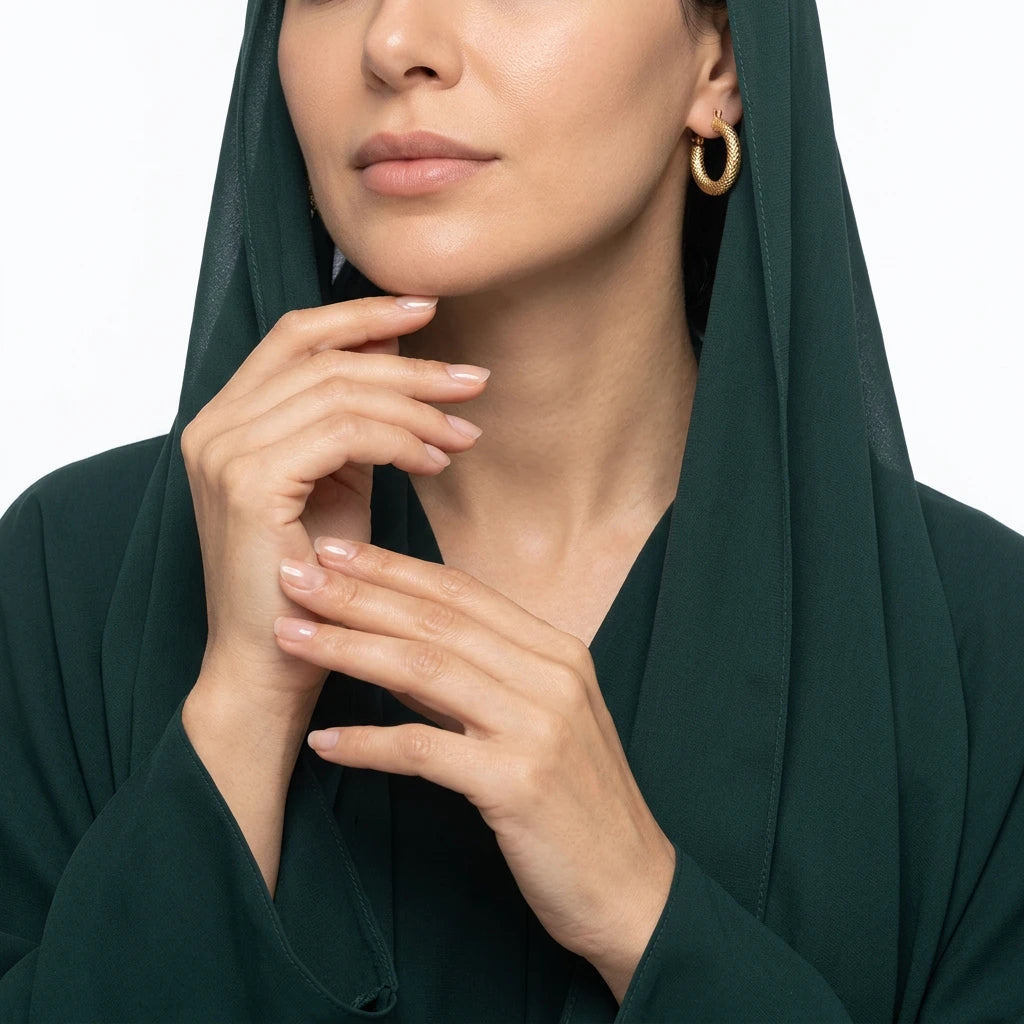 18K Gold Earrings with Circular Braided Design