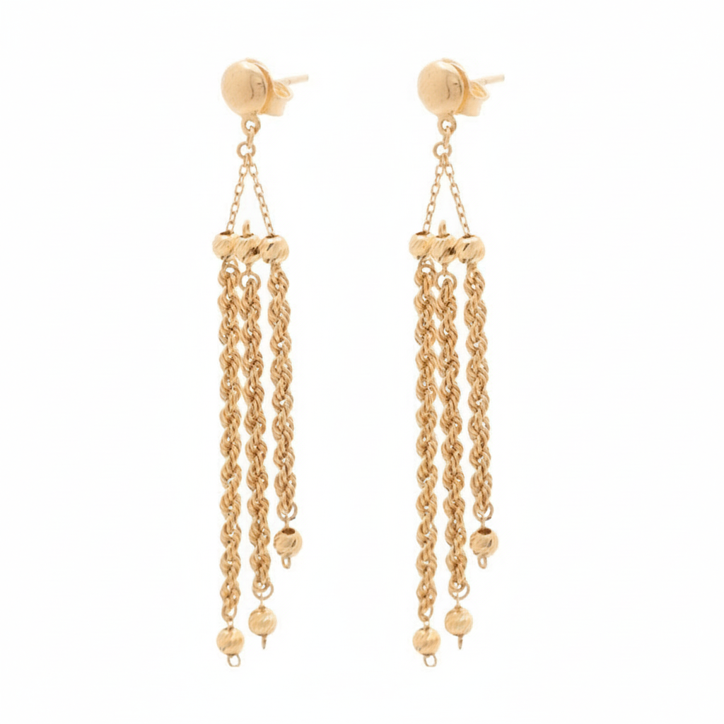 18K Gold Dangling Earrings