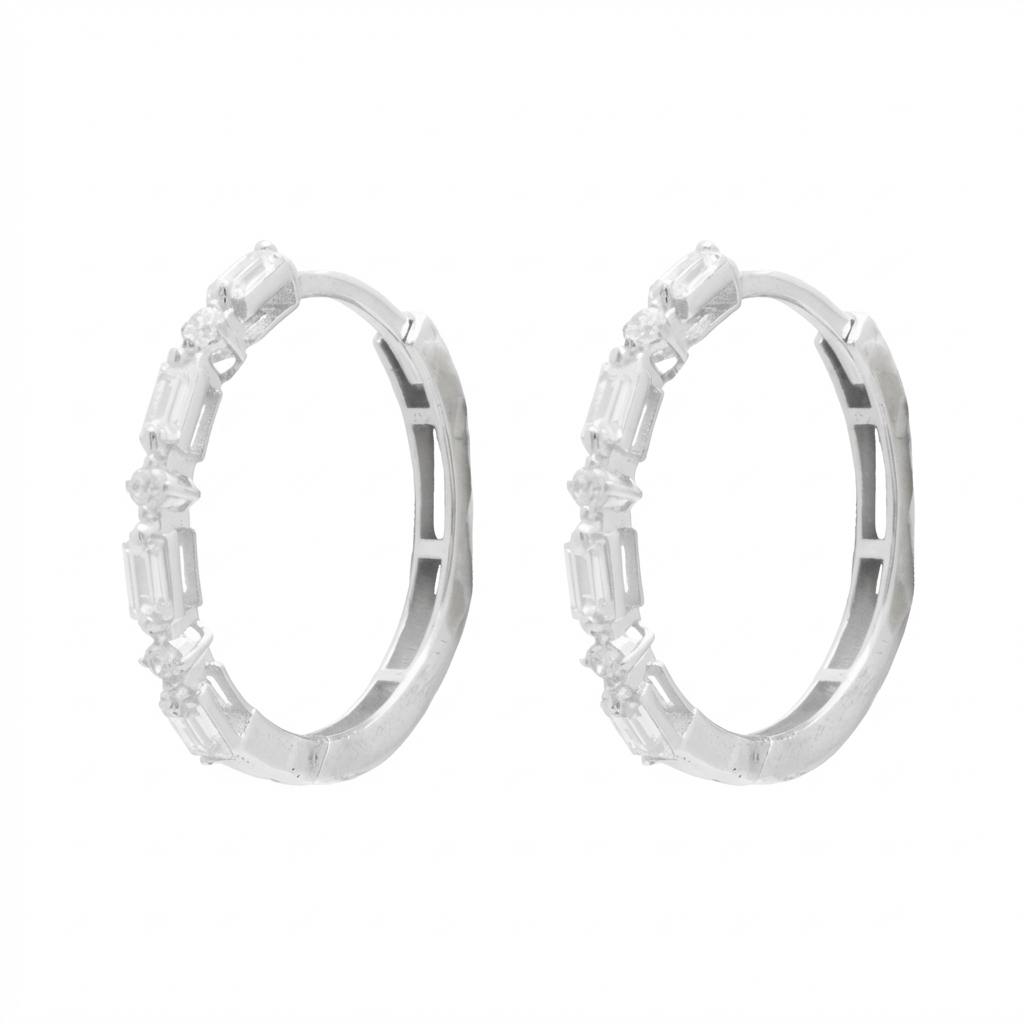 18K Gold Earrings with Circular Design