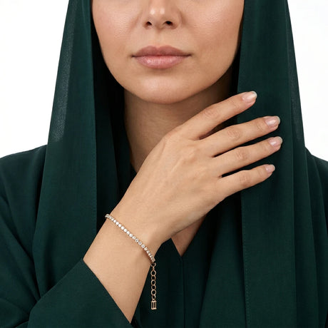 انسيال ذهب عيار 18 بتصميم تنس