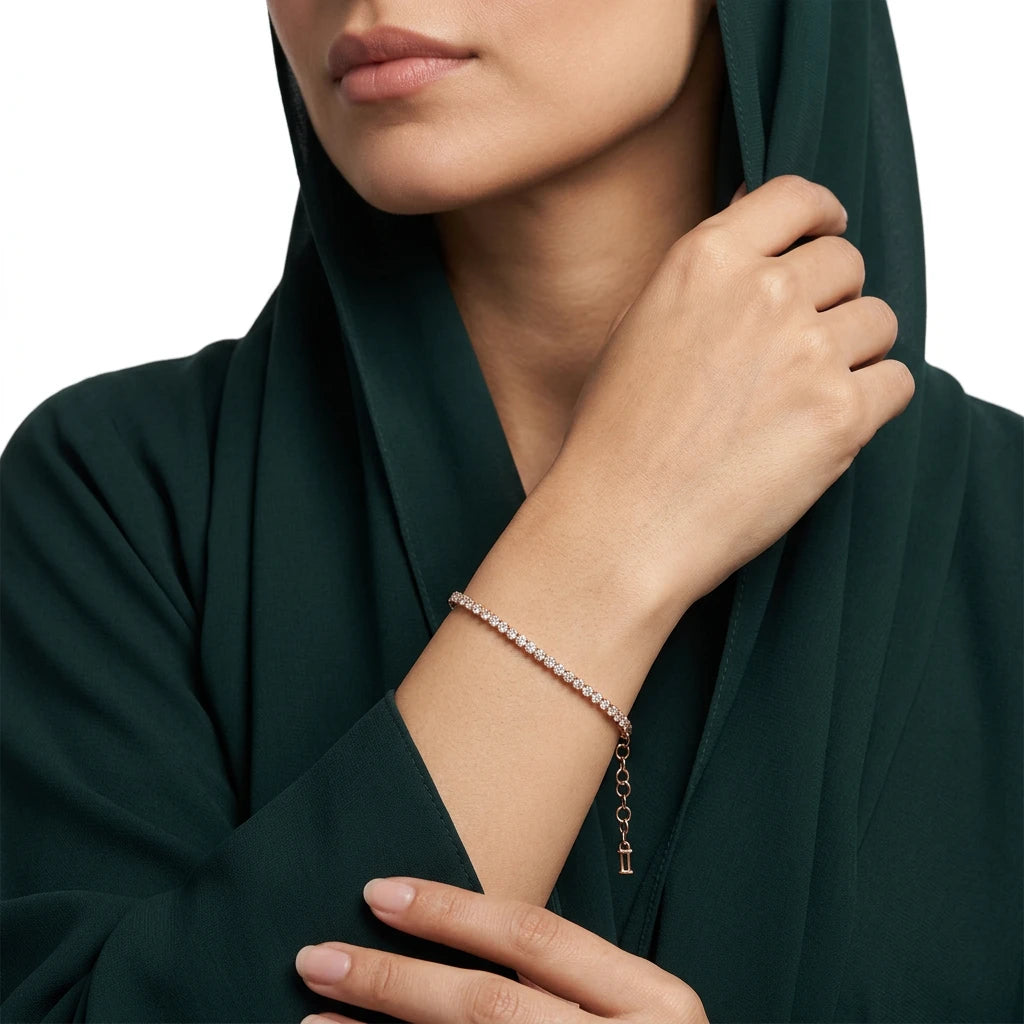انسيال ذهب عيار 18 بتصميم تنس