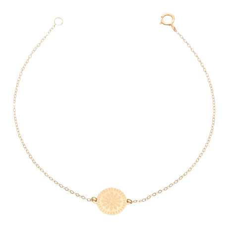 18K Gold Bracelet with Coin Pendant Design