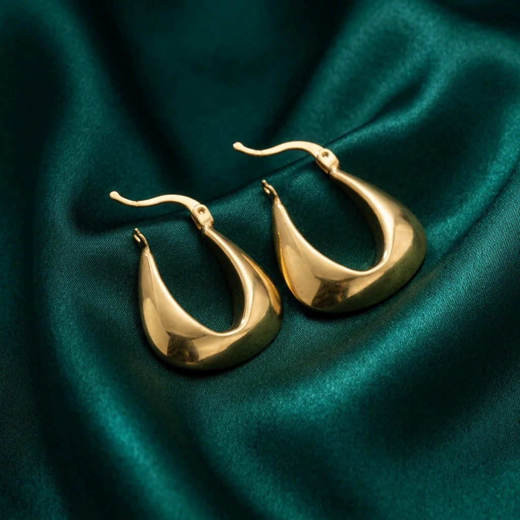 21K Gold Earrings with Circular Design