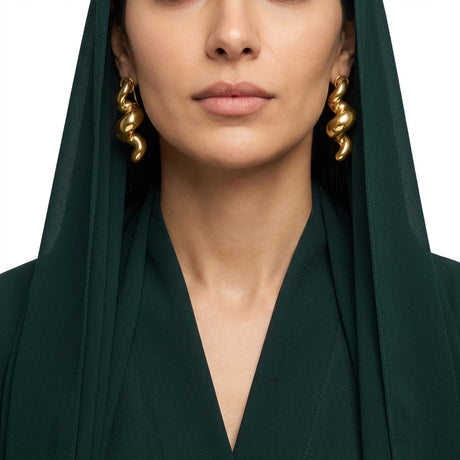 18K Gold Earrings with Twisted Design