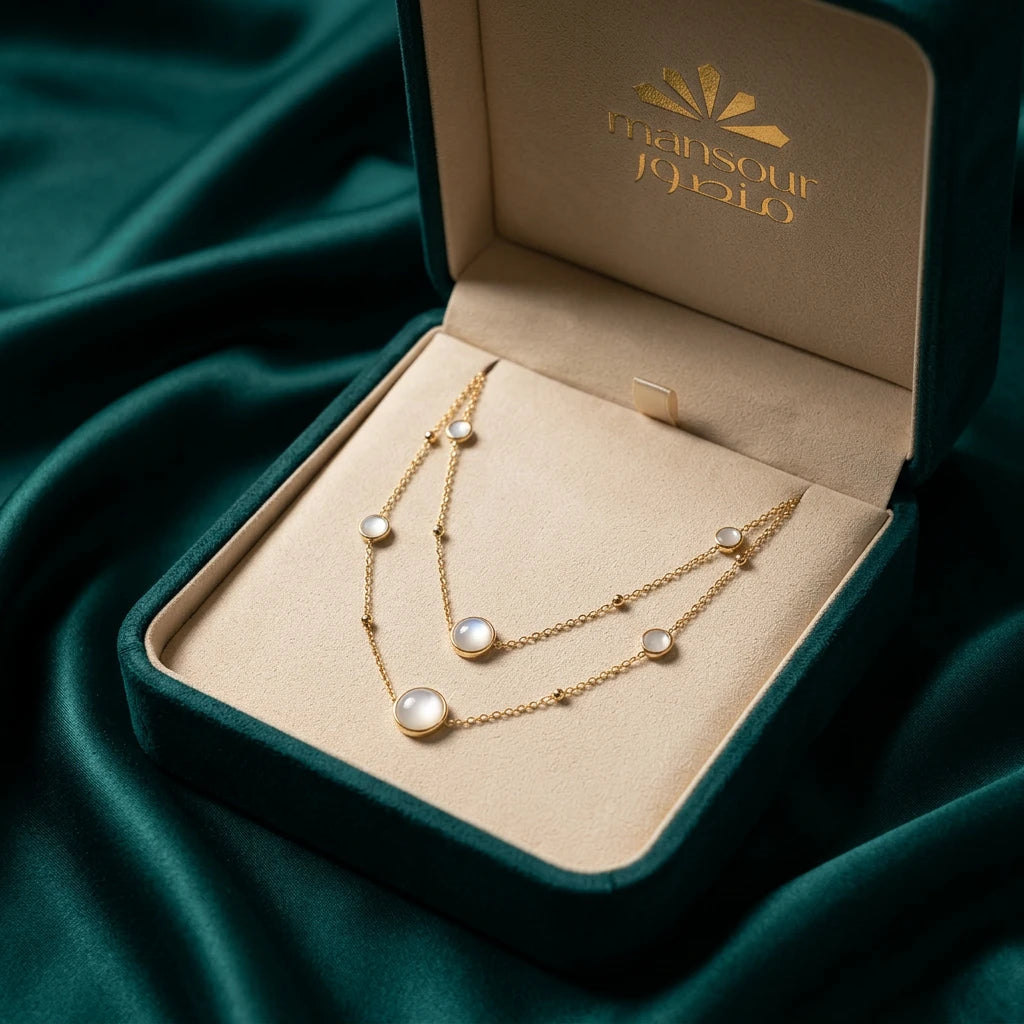 18K Gold Necklace with Uniform Circles