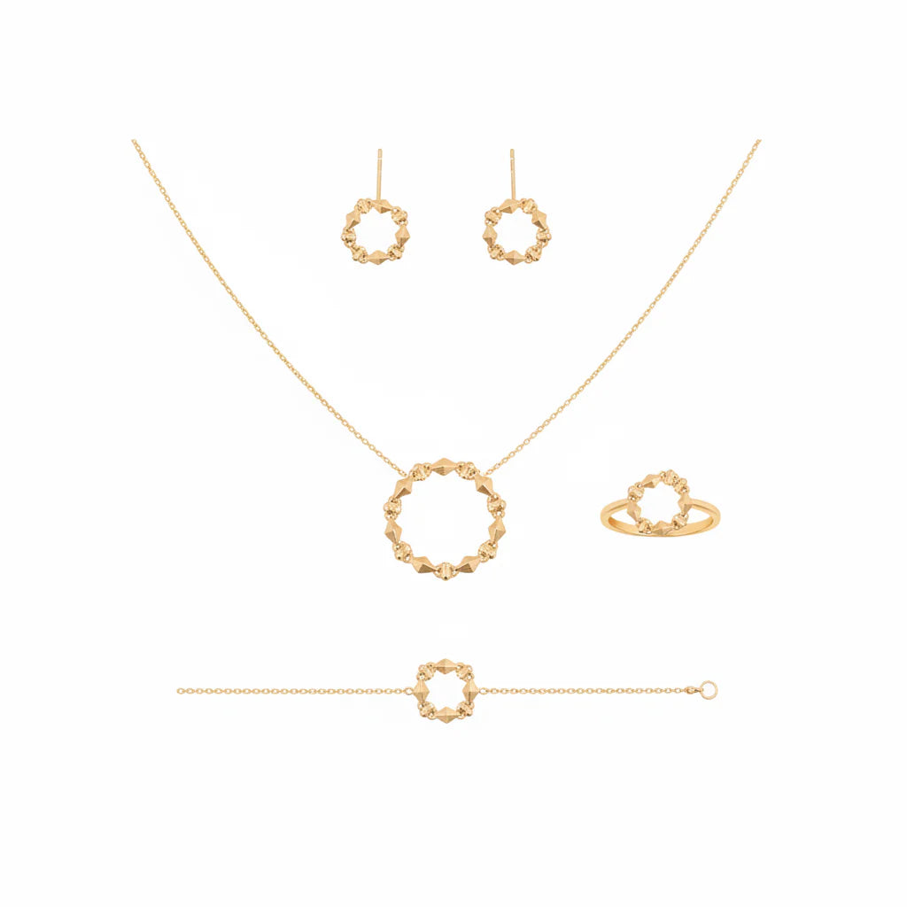 18K Gold Set with Braided Circle Design