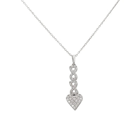 18K Gold Necklace with Shining Heart-Shaped Gemstones