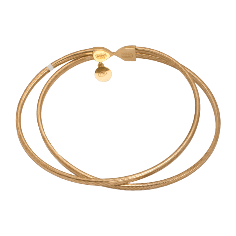 18K Gold Bracelet with Double Fluid Design