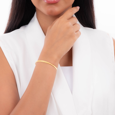 21K Gold Bracelet with Delicate Double Design