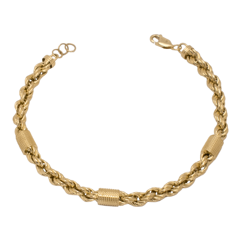 18K Gold Bracelet with Braided Design and Secure Clasp