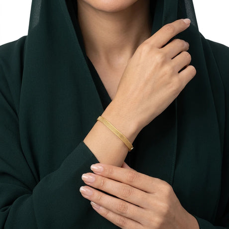 اسوارة ذهب عيار 18 بتصميم ثنائي اللون