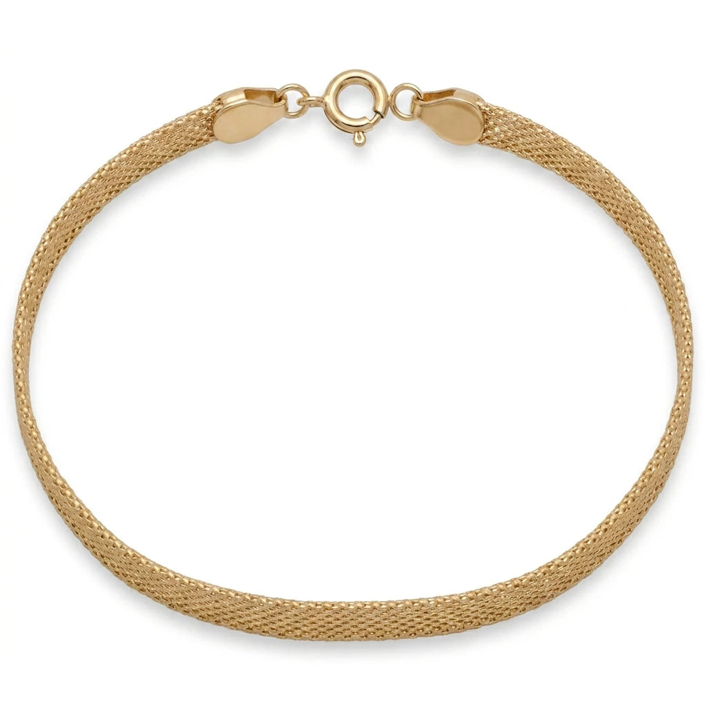 18K Chain Bracelet with Two-Tone Design