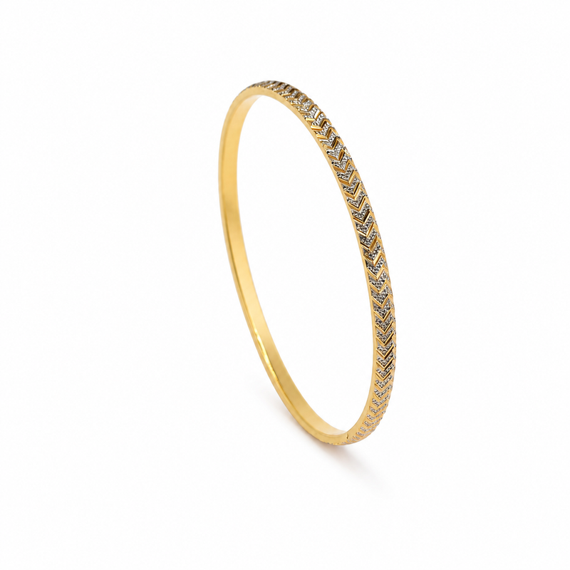 21K gold chevron design