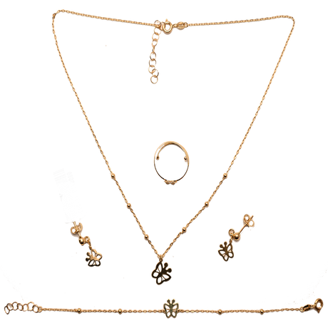 Kids Half Gold Set, 18K, Elegant Butterfly