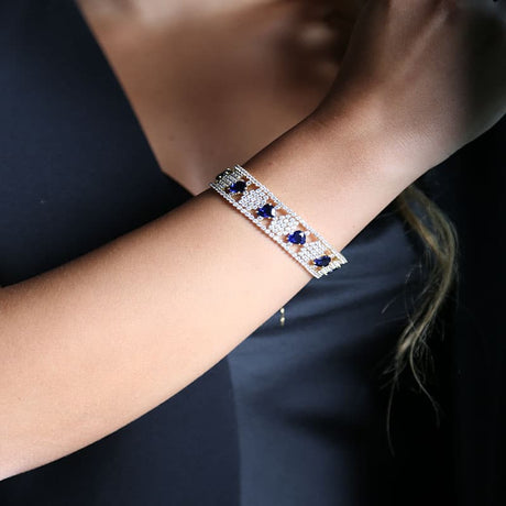 18K Gold Bright Bracelet with Colorful Stones