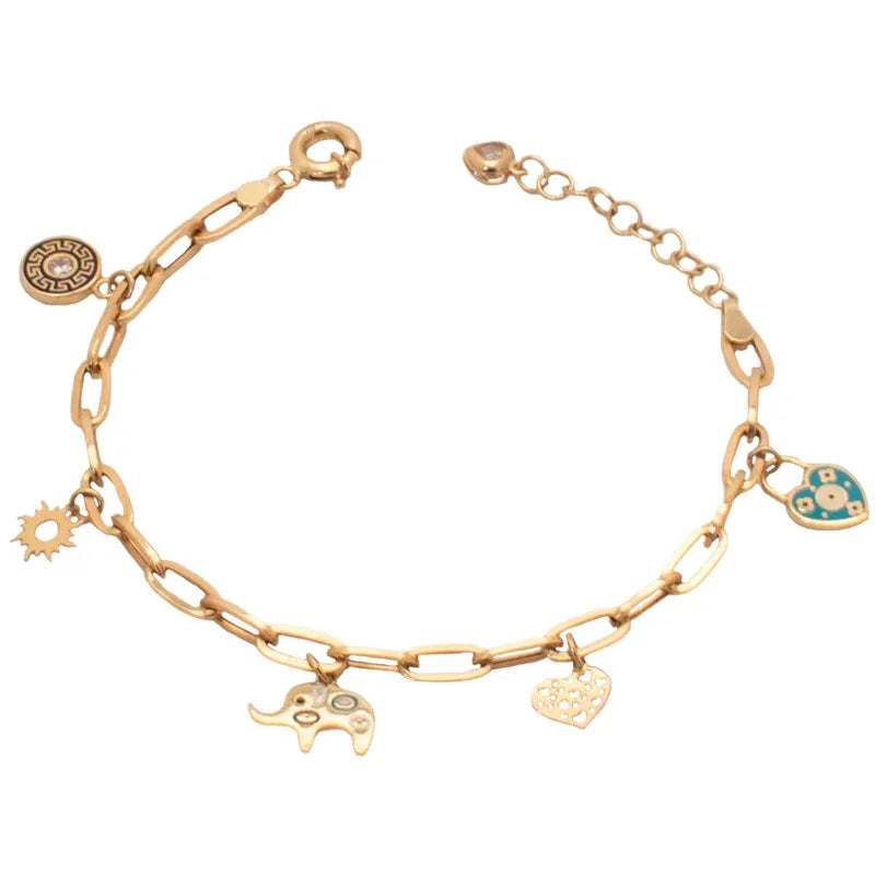 18K Bracelet with Sun Elephant Design