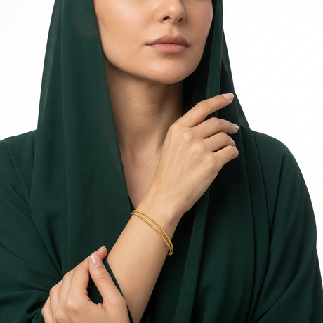 اسوارة ذهب عيار 21 بتصميم مزدوج
