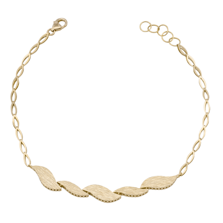 18K Gold Fluid Chain Calm Waves Design
