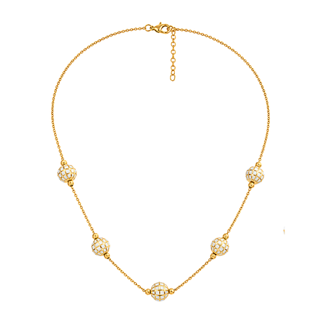 18K Gold Half Set with Five Beads Design