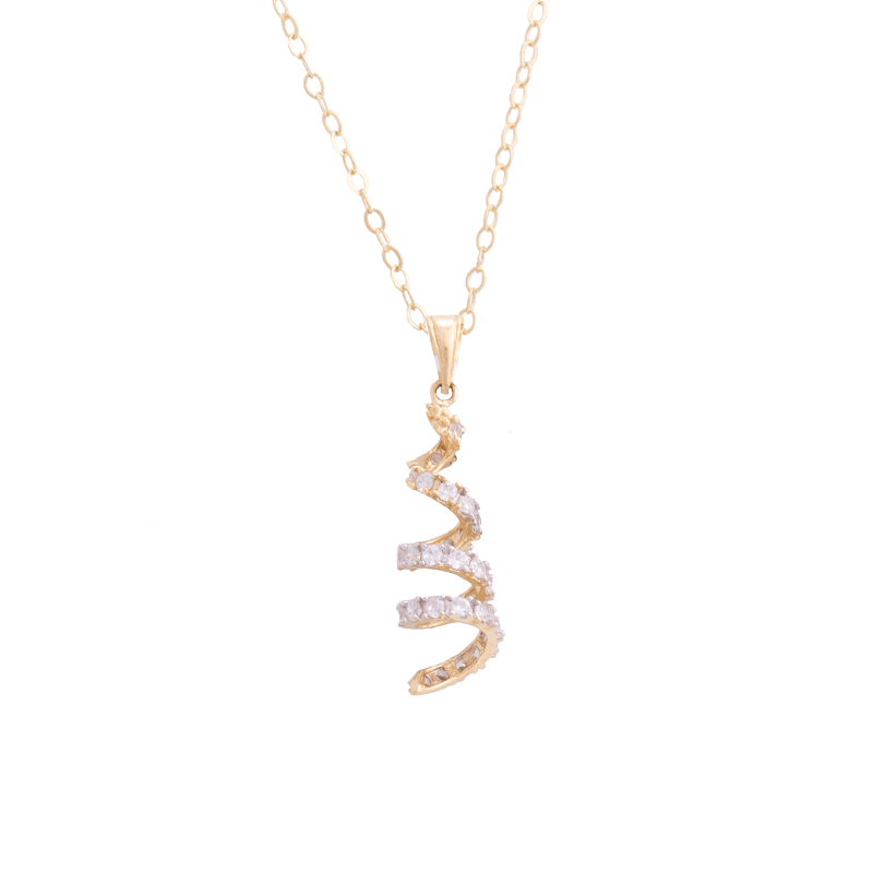 18K Gold Necklace with Spiral Design