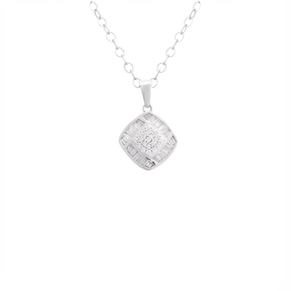 18K Gold Necklace with Square Design