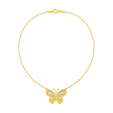 18k Gold Necklace with Butterfly Design