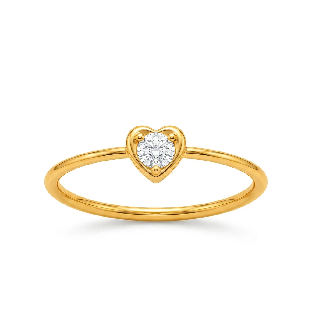 18K Gold Ring with Loving Hearts Elegant Touch Design