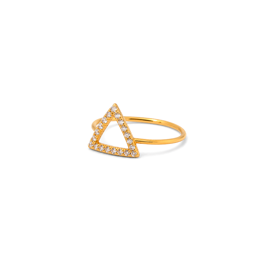 18K Gold Ring with Triangular Geometric Design