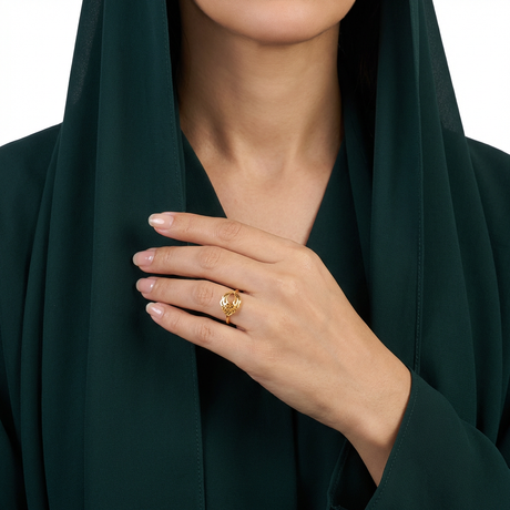 21K Gold Ring with Contemporary Design