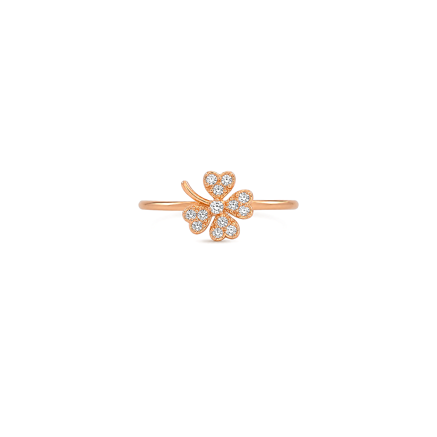 18K Gold Ring with Beautiful Love Flower Design