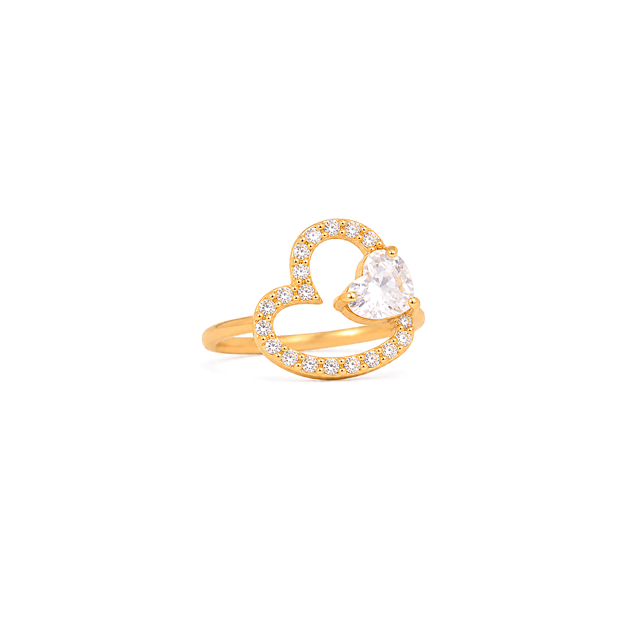 18K Gold Ring with Loving Hearts Design