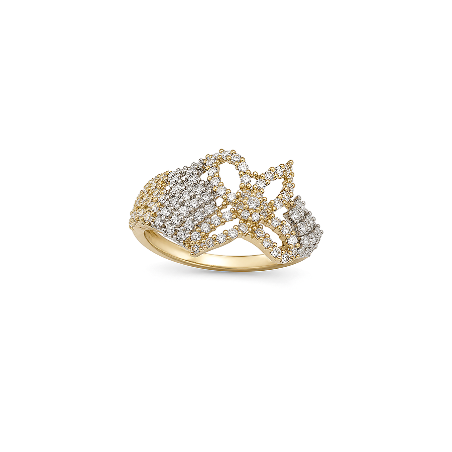 18K Gold Ring with Flower Design