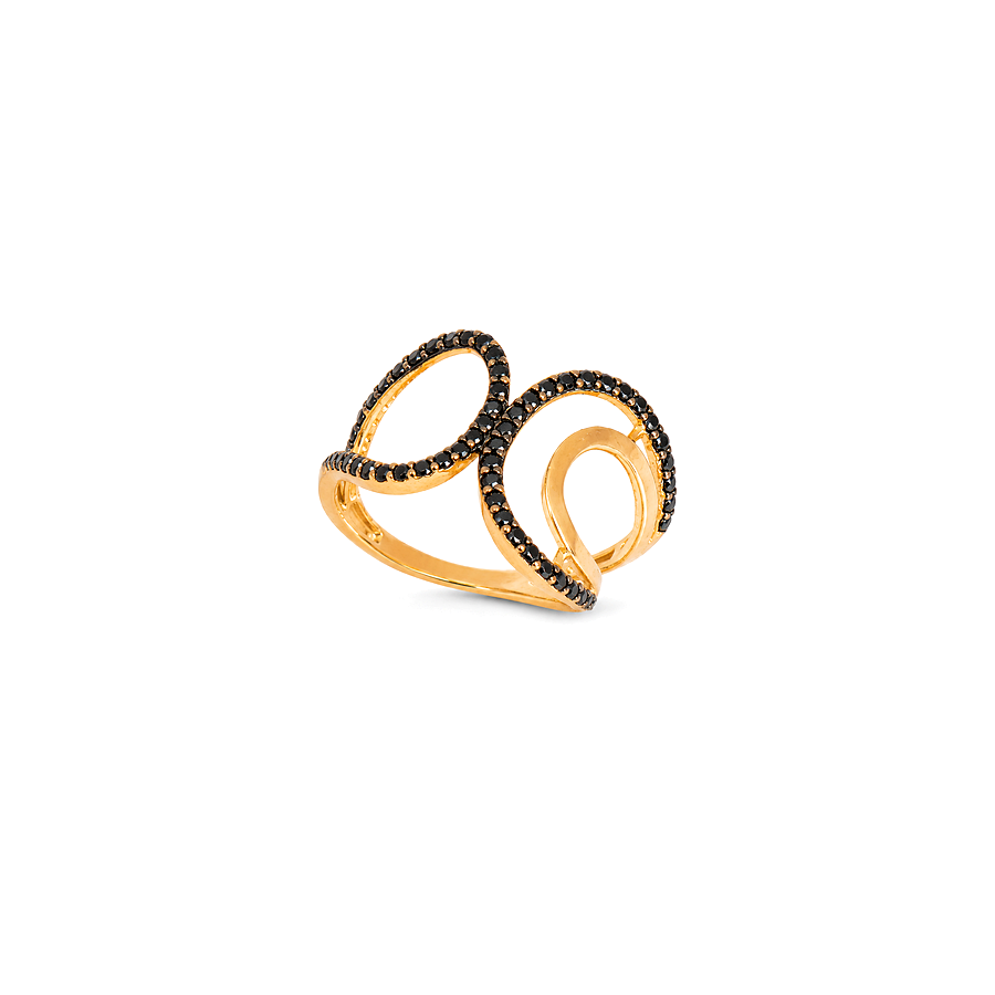 18K Gold Ring In Black