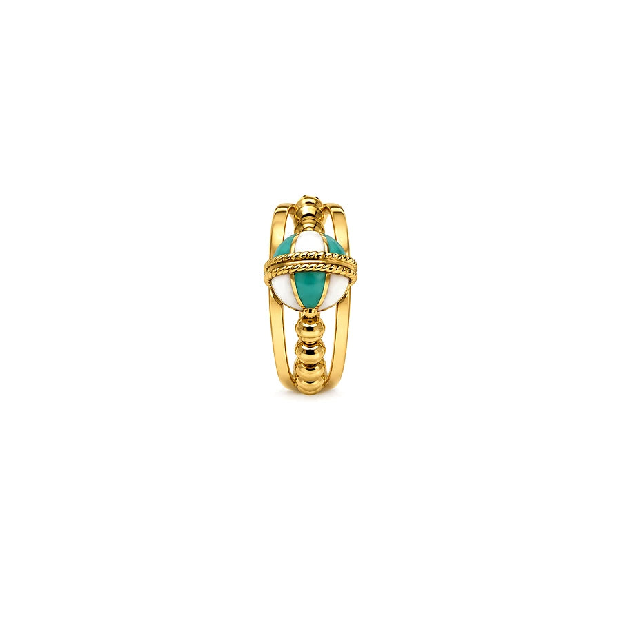 18K Gold Ring with Time Machine Design