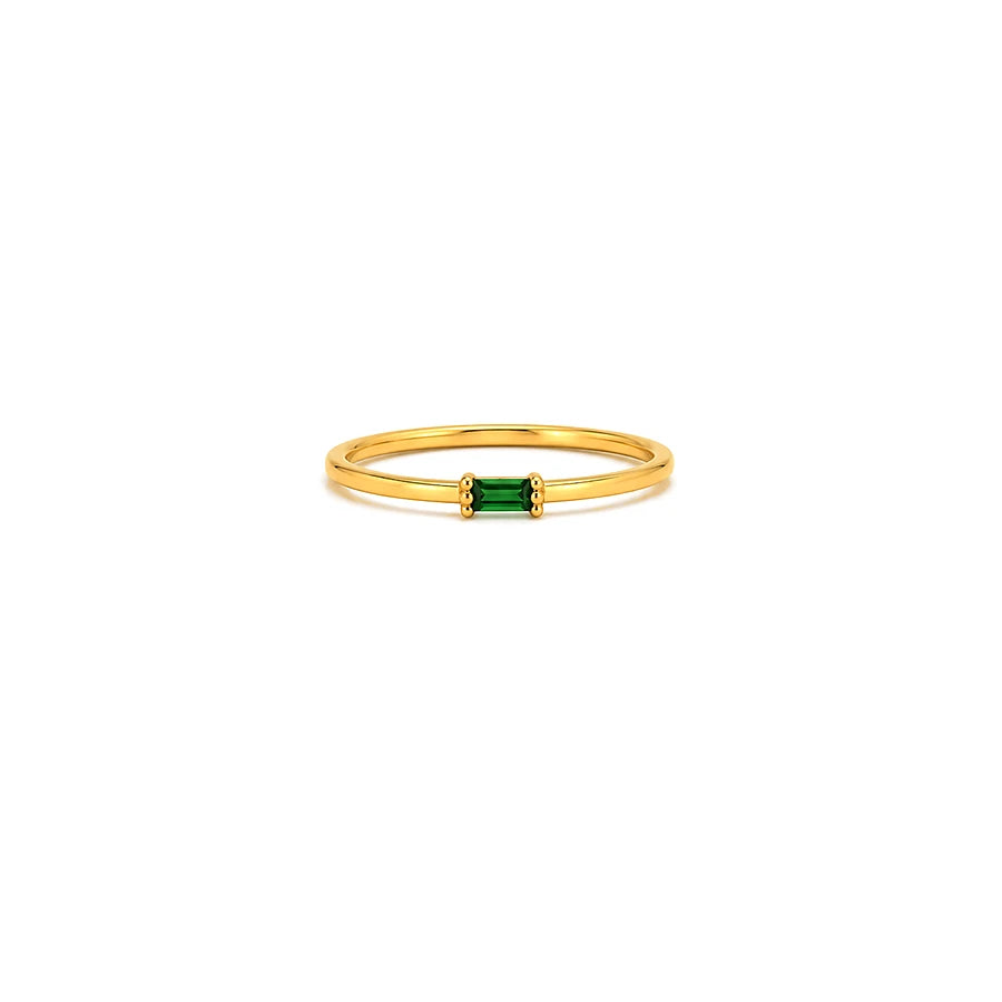 18K Gold Ring with Delicate Small Stone Design