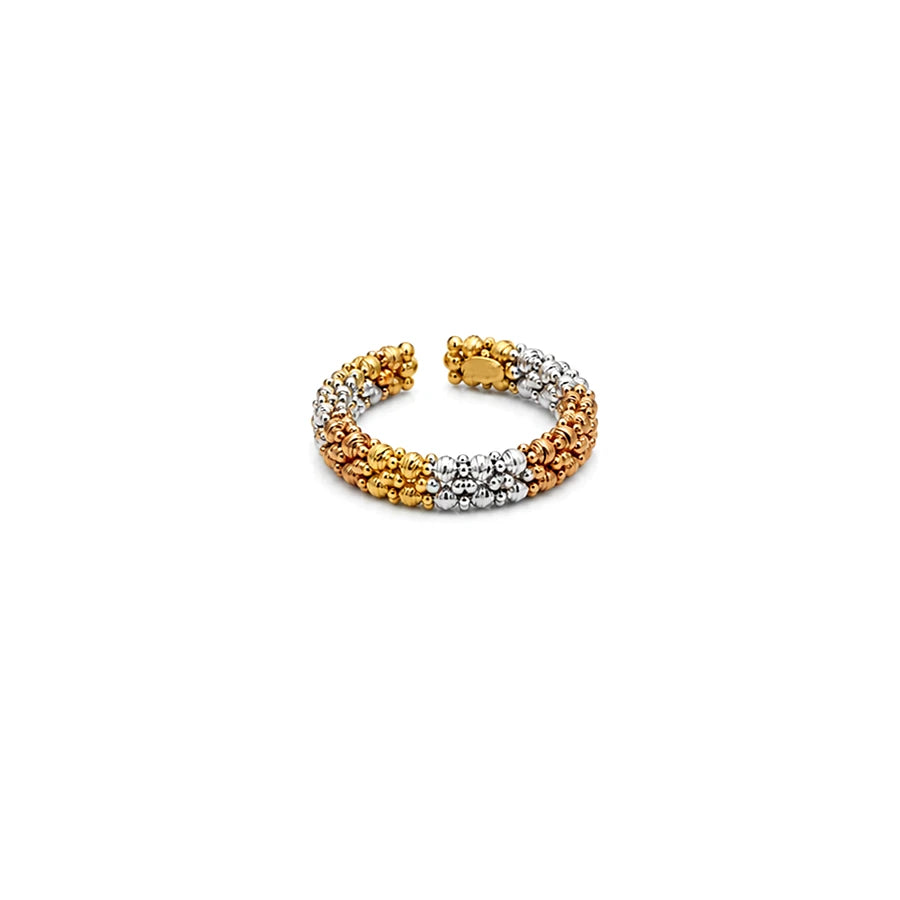 18K Gold Ring with Double Row Design
